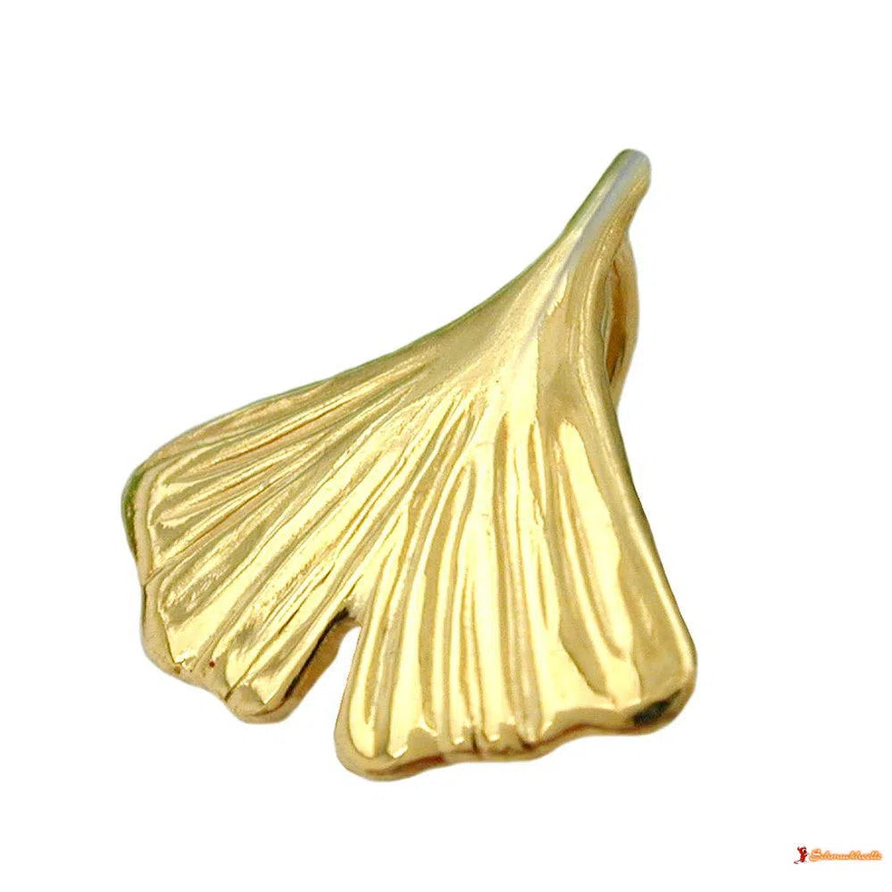 Anhänger 12mm Ginkgoblatt glänzend 9Kt GOLD-Anhänger Sonstige GOLD-Schmuckhoelle.com