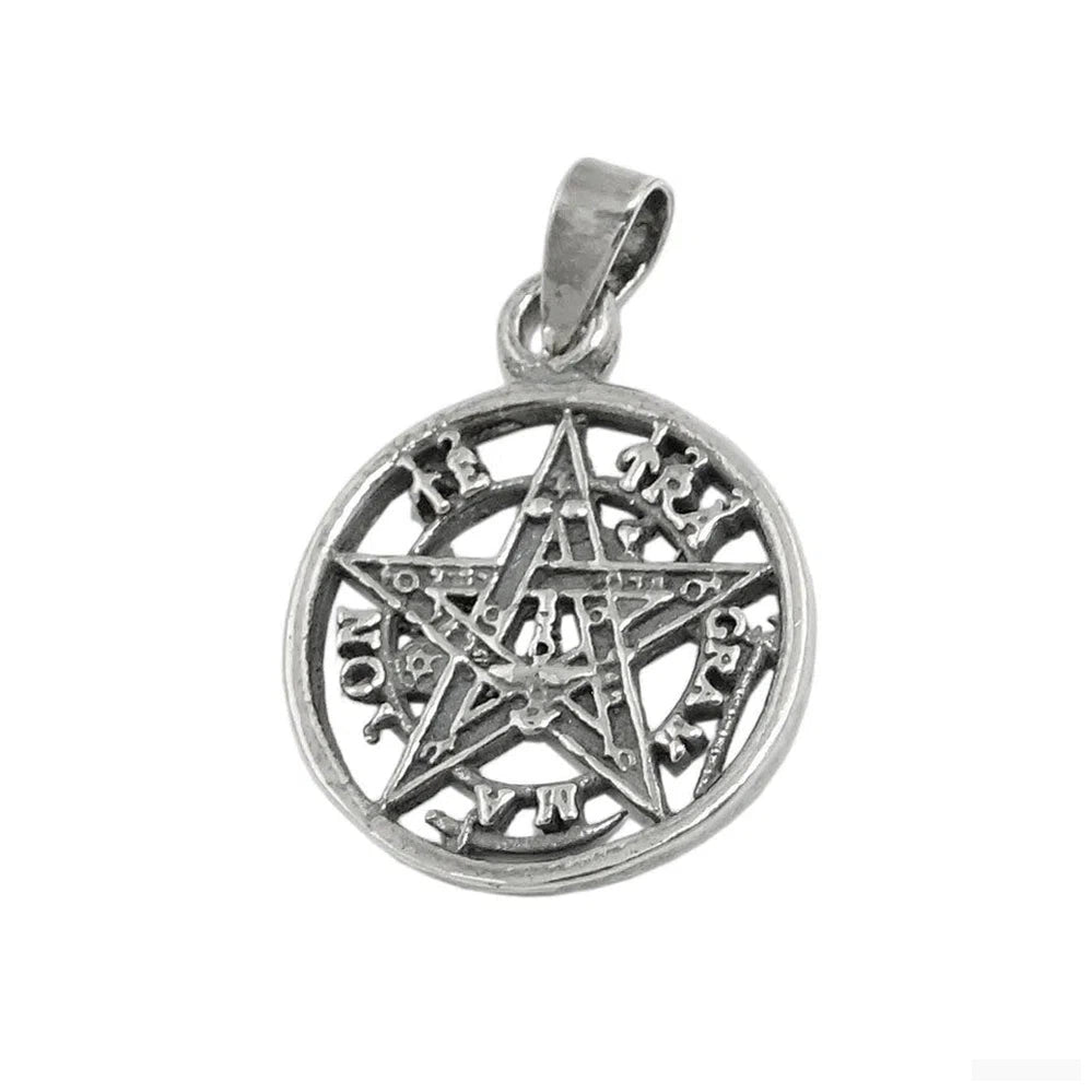 Anhänger 15mm Pentagramm Amulett geschwärzt Silber 925-Religiöse Anhänger Silber-Schmuckhoelle.com