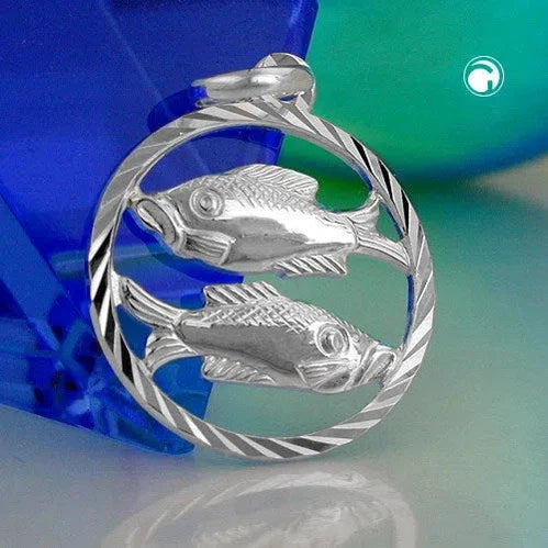 Anhänger 15mm Sternzeichen Fische Silber 925-Sternzeichen Anhänger Silber-Schmuckhoelle.com