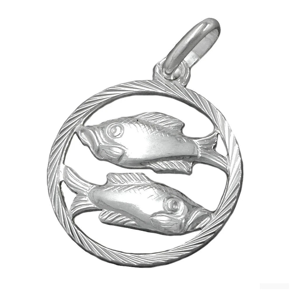 Anhänger 15mm Sternzeichen Fische Silber 925-Sternzeichen Anhänger Silber-Schmuckhoelle.com