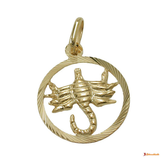 Anhänger 15mm Sternzeichen Skorpion 9Kt GOLD-Anhänger Sternzeichen GOLD-Schmuckhoelle.com