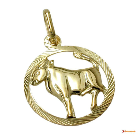 Anhänger 15mm Sternzeichen Stier 9Kt GOLD-Anhänger Sternzeichen GOLD-Schmuckhoelle.com