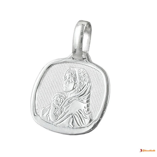 Anhänger 16x15mm Maria mit Jesuskind glänzend Silber 925-Religiöse Anhänger Silber-Schmuckhoelle.com