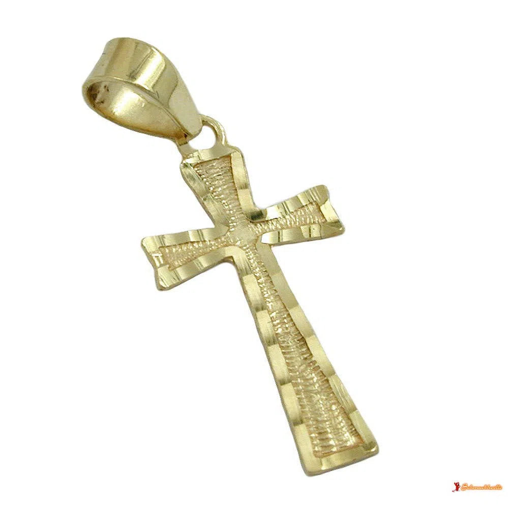 Anhänger 16x8mm Kreuz diamantiert 9Kt GOLD-Kreuzanhänger GOLD-Schmuckhoelle.com