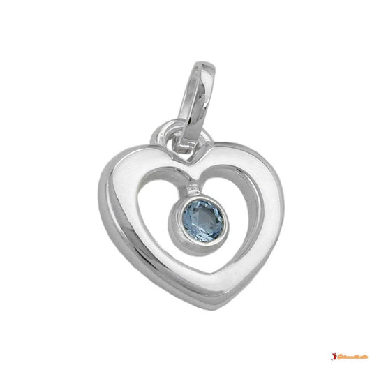 Anhänger 17x16mm Herz synthetischer Blautopas glänzend Silber 925-Herz-Anhänger Silber-Schmuckhoelle.com