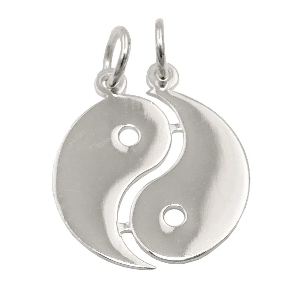 Anhänger 18mm Doppel Yin-Yang glänzend Silber 925-Freundschaftsanhänger Silber-Schmuckhoelle.com