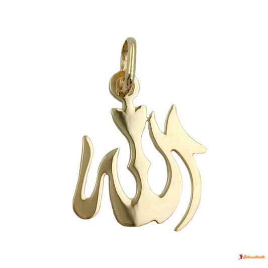 Anhänger 18x15mm Allah glänzend 14Kt GOLD-Anhänger religiöse Motive GOLD-Schmuckhoelle.com