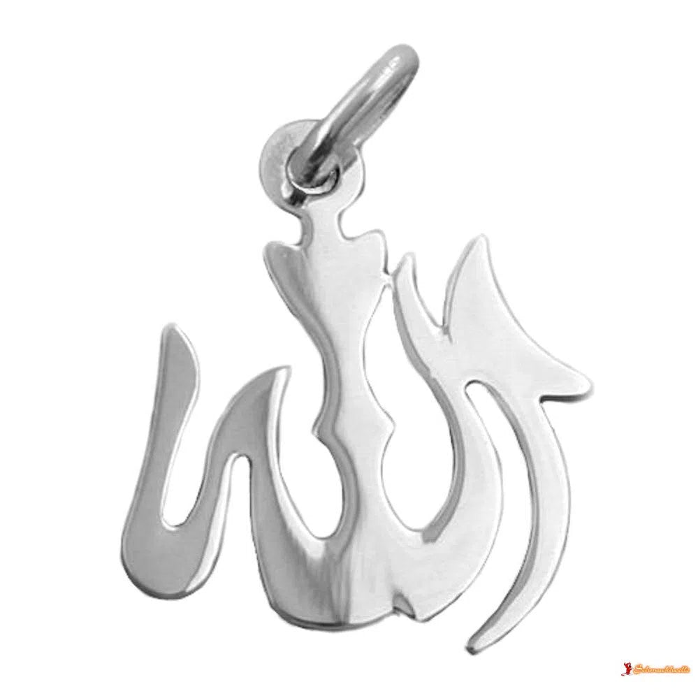 Anhänger 18x15mm Allah glänzend Silber 925-Religiöse Anhänger Silber-Schmuckhoelle.com