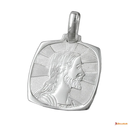 Anhänger 19x17mm Bildnis Jesus glänzend Silber 925-Religiöse Anhänger Silber-Schmuckhoelle.com