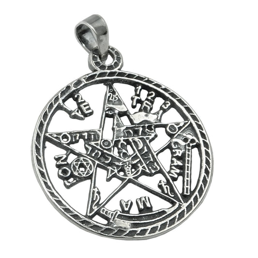 Anhänger 21mm Pentagramm Amulett geschwärzt Silber 925-Religiöse Anhänger Silber-Schmuckhoelle.com