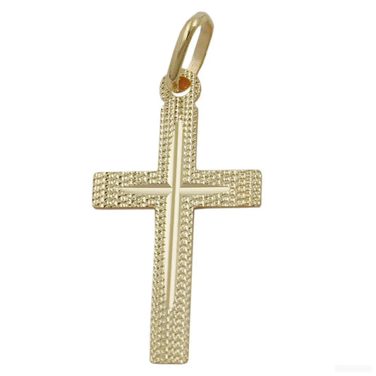 Anhänger 23x13mm Kreuz diamantiert 9Kt GOLD-Kreuzanhänger GOLD-Schmuckhoelle.com