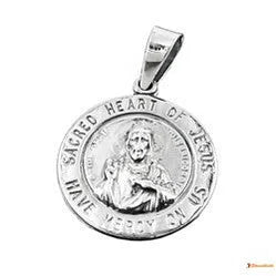 Anhänger 26mm Herz-Jesu-Verehrung dunkel geschwärzt Silber 925-Religiöse Anhänger Silber-Schmuckhoelle.com