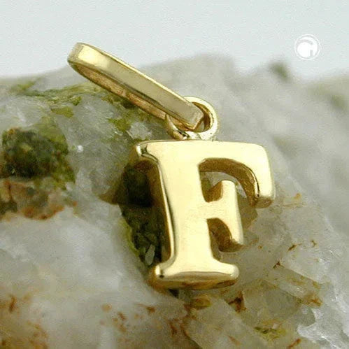 Anhänger 8x55mm Buchstabe F glänzend 9Kt GOLD-Anhänger Sonstige GOLD-Schmuckhoelle.com