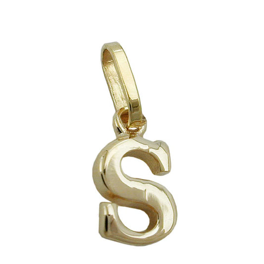 Anhänger 8x5mm Buchstabe S glänzend 9Kt GOLD-Anhänger Sonstige GOLD-Schmuckhoelle.com