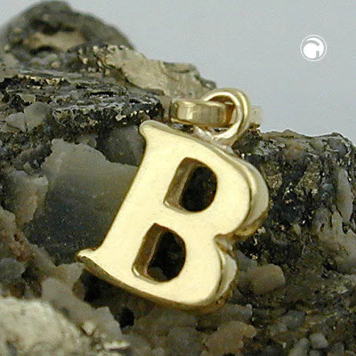 Anhänger 8x6mm Buchstabe B glänzend 9Kt GOLD-Anhänger Sonstige GOLD-Schmuckhoelle.com