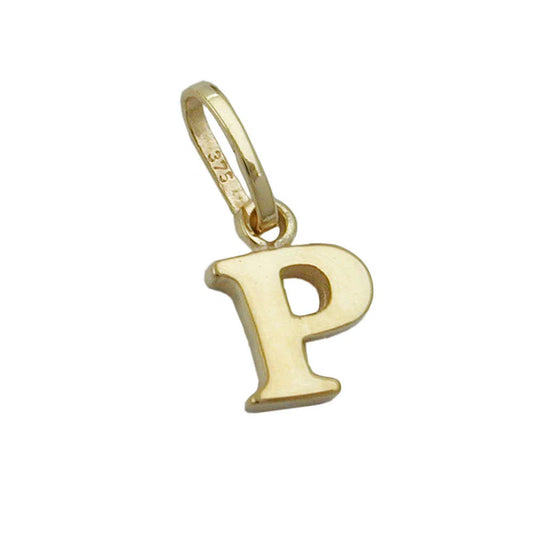 Anhänger 8x6mm Buchstabe P glänzend 9Kt GOLD-Anhänger Sonstige GOLD-Schmuckhoelle.com