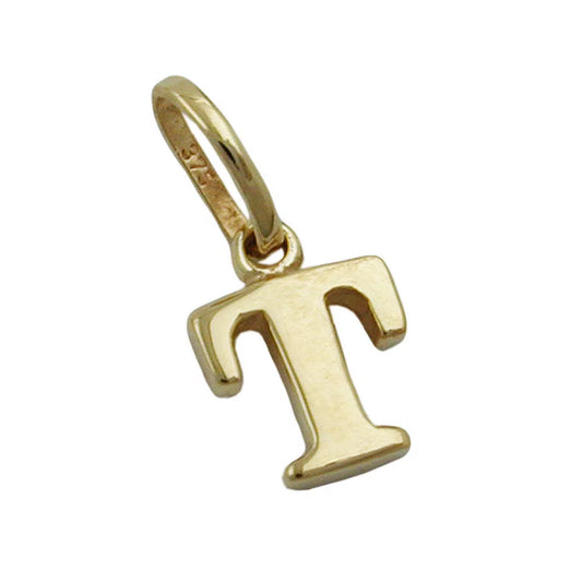 Anhänger 8x6mm Buchstabe T glänzend 9Kt GOLD-Anhänger Sonstige GOLD-Schmuckhoelle.com