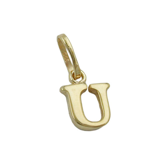 Anhänger 8x6mm Buchstabe U glänzend 9Kt GOLD-Anhänger Sonstige GOLD-Schmuckhoelle.com