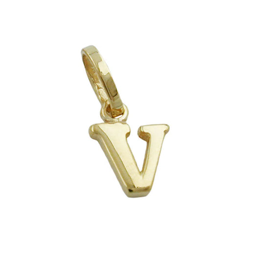 Anhänger 8x6mm Buchstabe V glänzend 9Kt GOLD-Anhänger Sonstige GOLD-Schmuckhoelle.com