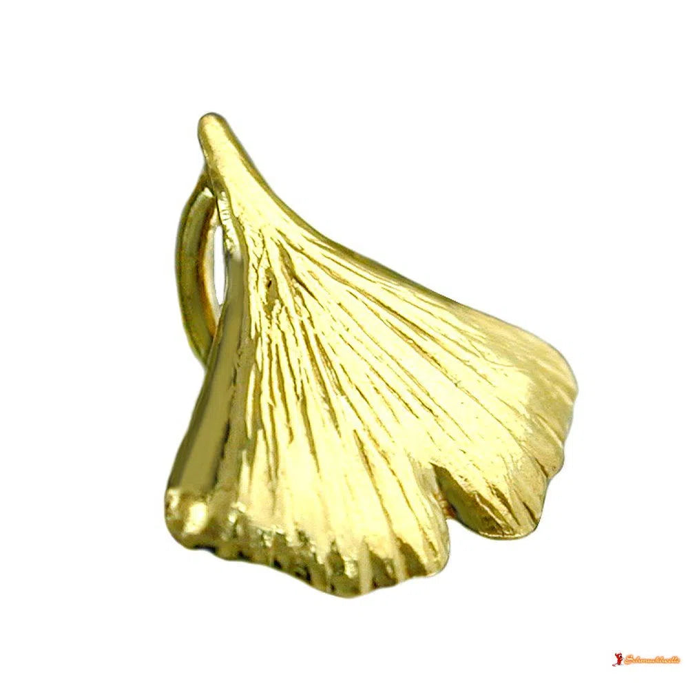 Anhänger 9mm Ginkgoblatt glänzend 9Kt GOLD-Anhänger Sonstige GOLD-Schmuckhoelle.com