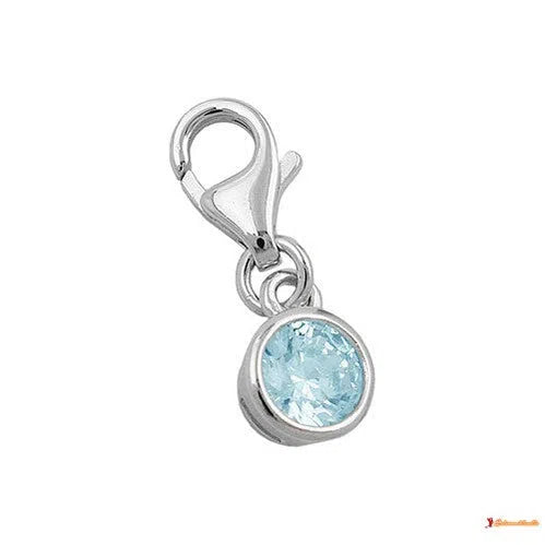 Anhänger Charm Glas-aquablau Silber 925-Charms Anhänger Silber-Schmuckhoelle.com