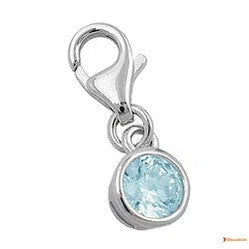 Anhänger Charm Glas-aquablau Silber 925-Charms Anhänger Silber-Schmuckhoelle.com