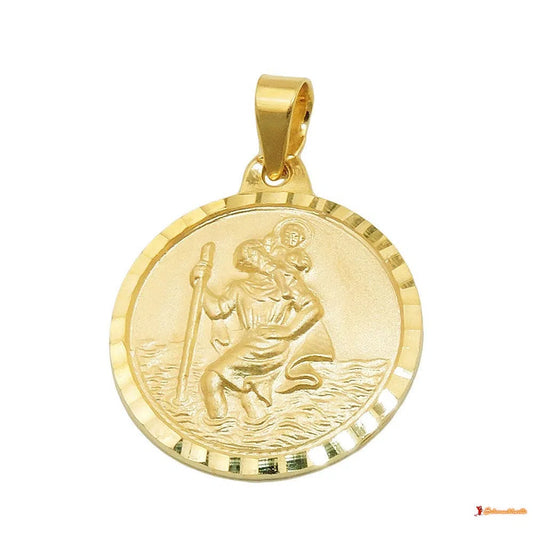 Anhänger Christophorus 16mm 9Kt GOLD-Anhänger religiöse Motive GOLD-Schmuckhoelle.com