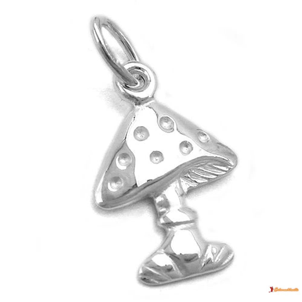 Anhänger, Fliegenpilz glänzend, 925-Kinder-Anhänger Silber-Schmuckhoelle.com