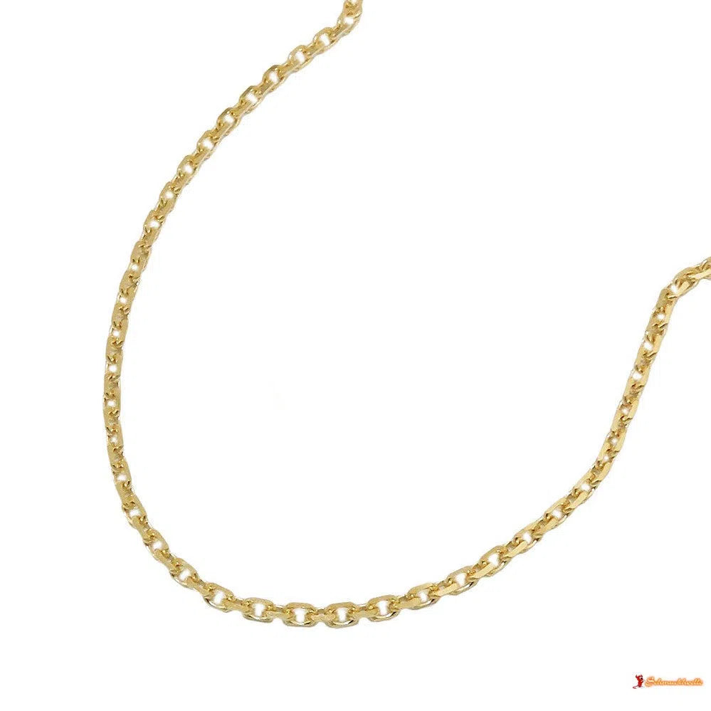 Armband 1,3mm Ankerkette diamantiert 14Kt GOLD-Armbänder bis 20cm GOLD-Schmuckhoelle.com