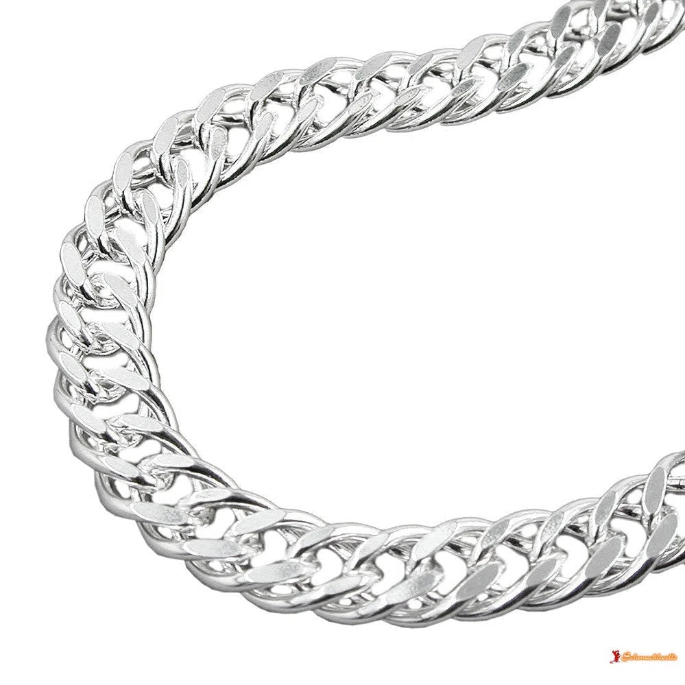 Armband 6mm Zwillingspanzerkette Silber 925-Armbänder 17-21cm Silber-Schmuckhoelle.com