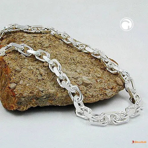 Armband 8x8mm Ankerkette 4x diamantiert Silber 925-Armbänder ab 22cm Silber-Schmuckhoelle.com