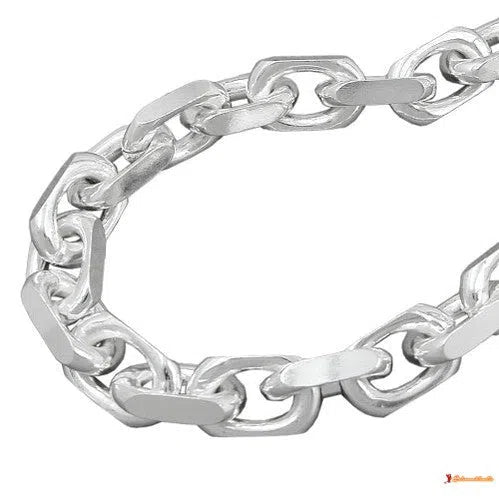 Armband 8x8mm Ankerkette 4x diamantiert Silber 925-Armbänder ab 22cm Silber-Schmuckhoelle.com