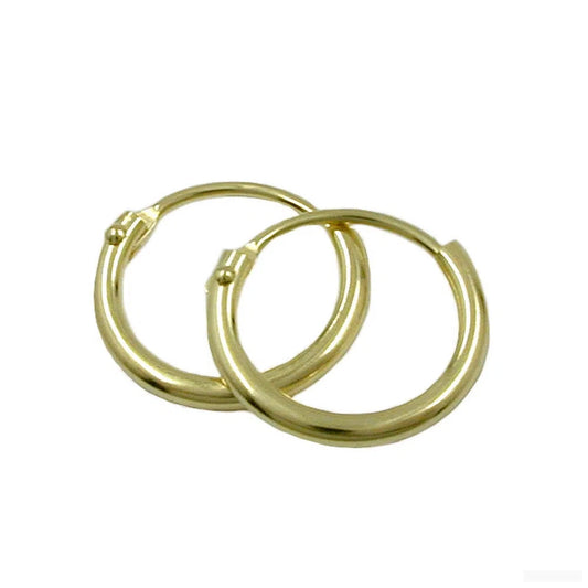 Creole 11mm Drahtcreole Steckverschluss glänzend 8Kt GOLD-Sonstige Creolen GOLD-Schmuckhoelle.com