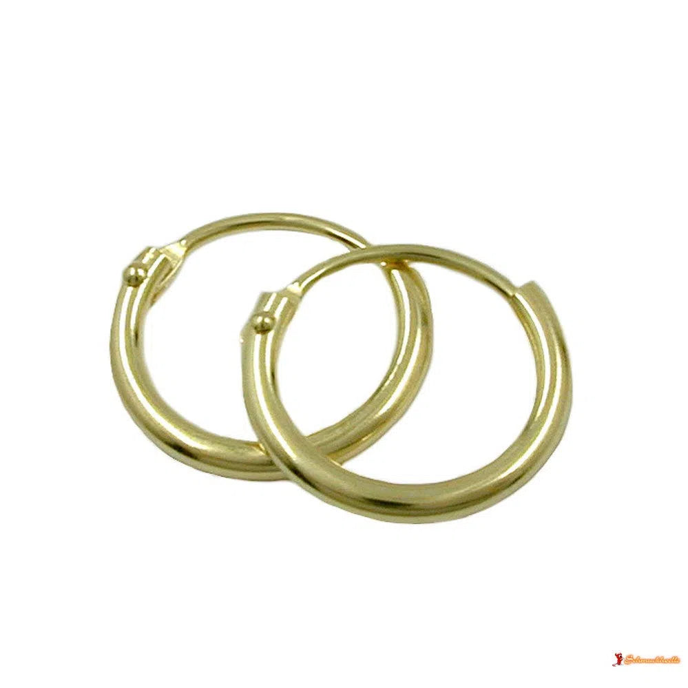 Creole 11mm Drahtcreole Steckverschluss glänzend 9Kt GOLD-Sonstige Creolen GOLD-Schmuckhoelle.com