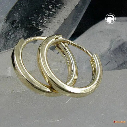 Creole 11x14mm Vierkant Drahtcreole Steckverschluss glänzend 9Kt GOLD-Sonstige Creolen GOLD-Schmuckhoelle.com