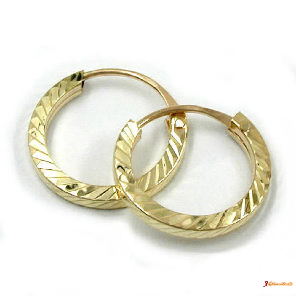 Creole 13mm Vierkant diamantiert 9Kt-Sonstige Creolen GOLD-Schmuckhoelle.com