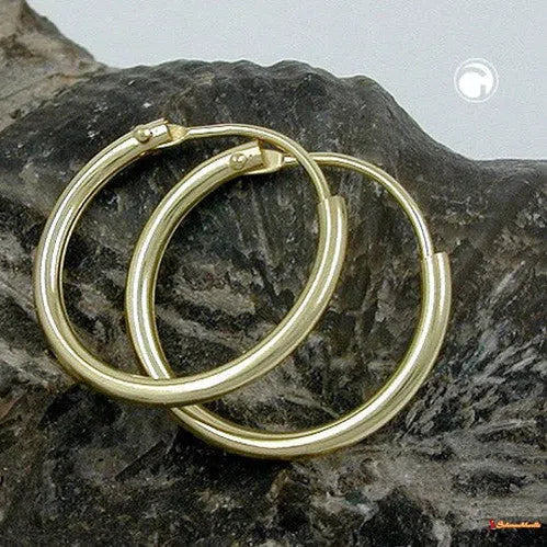 Creole 15x11mm Drahtcreole Steckverschluss glänzend 9Kt GOLD-Sonstige Creolen GOLD-Schmuckhoelle.com