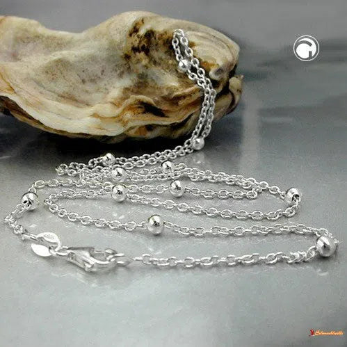 Kette 15mm Ankerkette mit 11 Kugeln Silber 925-Silberketten bis 36cm Silber-Schmuckhoelle.com