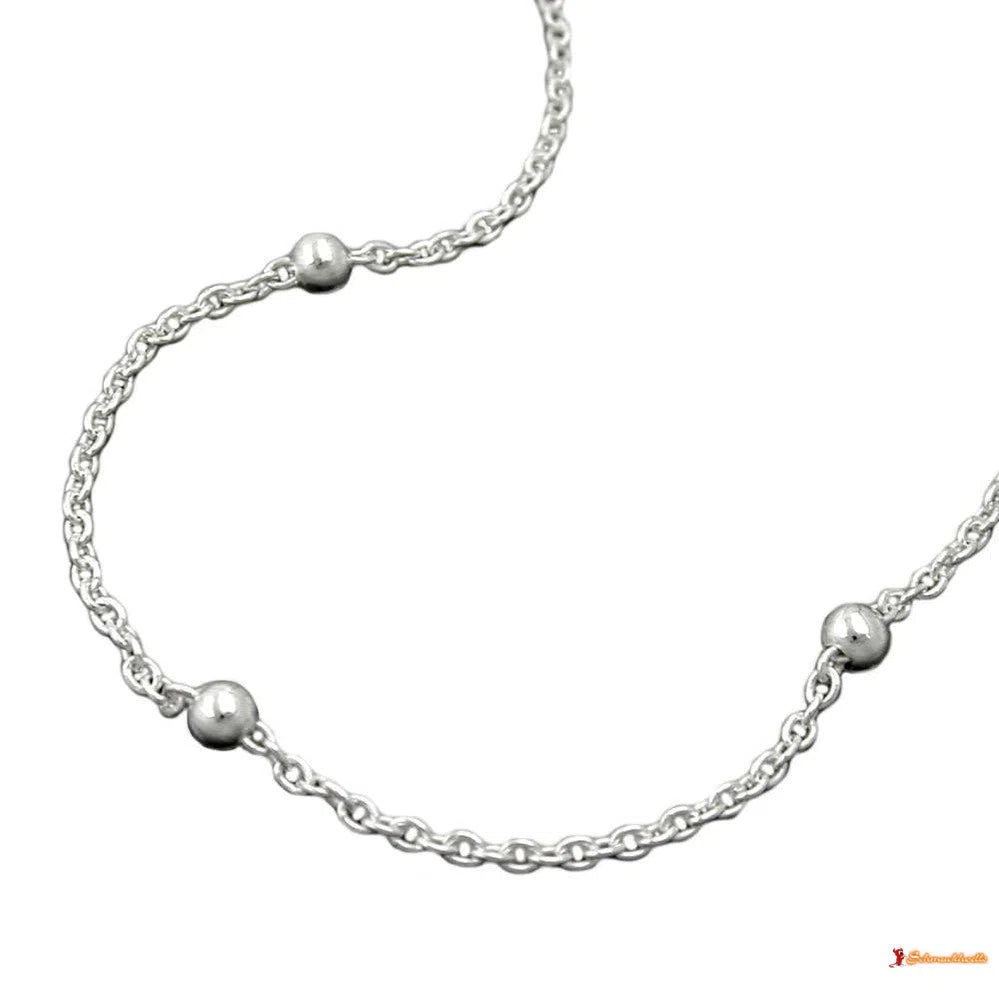 Kette 15mm Ankerkette mit 11 Kugeln Silber 925-Silberketten bis 36cm Silber-Schmuckhoelle.com