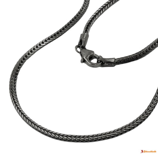 Kette 15mm Fuchsschwanzkette rhodiniert Silber 925 42cm-Silberketten 42cm Silber-Schmuckhoelle.com