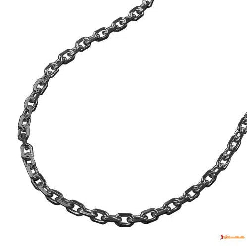 Kette 2mm Ankerkette 8x diamantiert rhodiniert Silber 925-Silberketten 40cm Silber-Schmuckhoelle.com