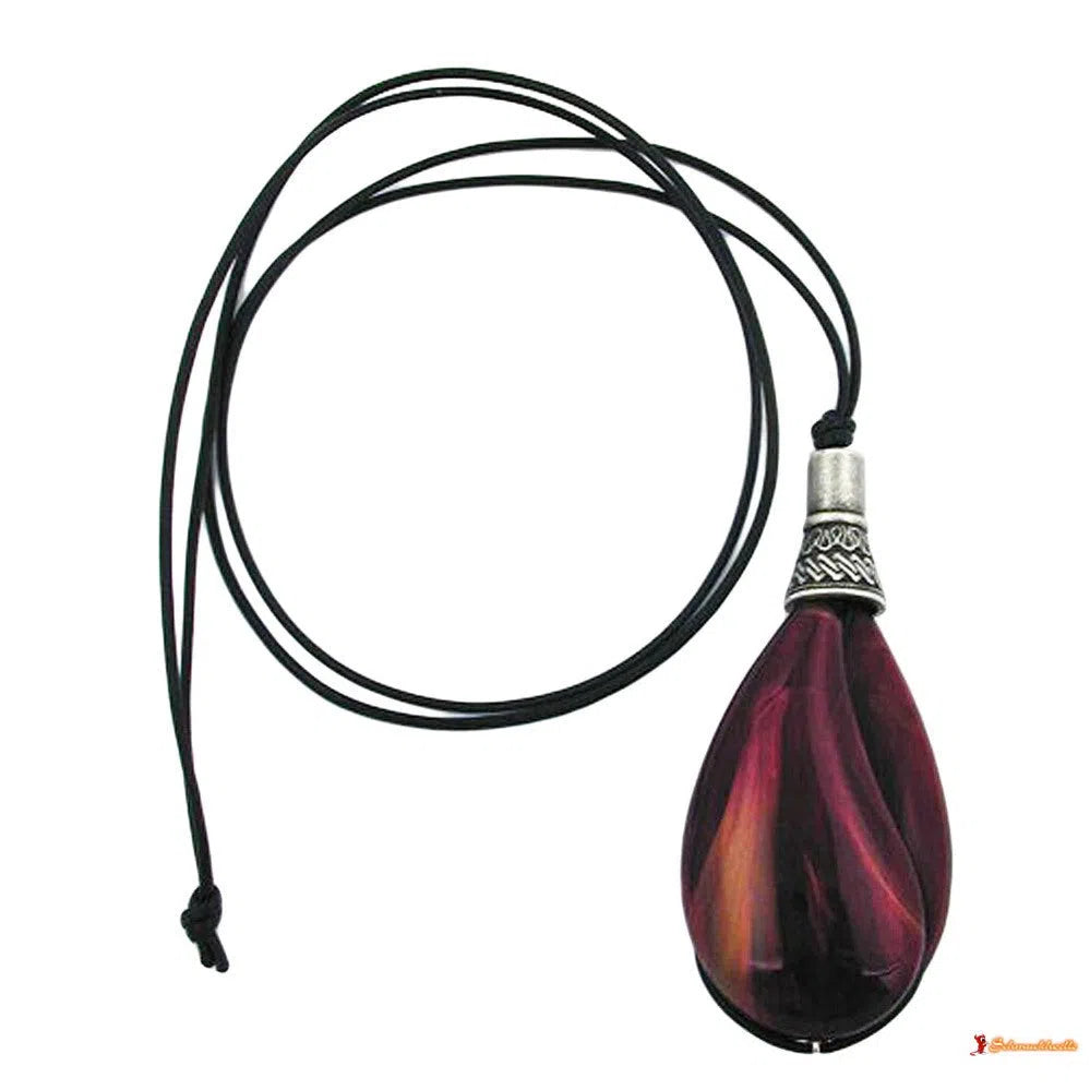 Kette 85x36mm Tropfen violett-marmoriert glänzend 100cm-Ketten lila-Schmuckhoelle.com