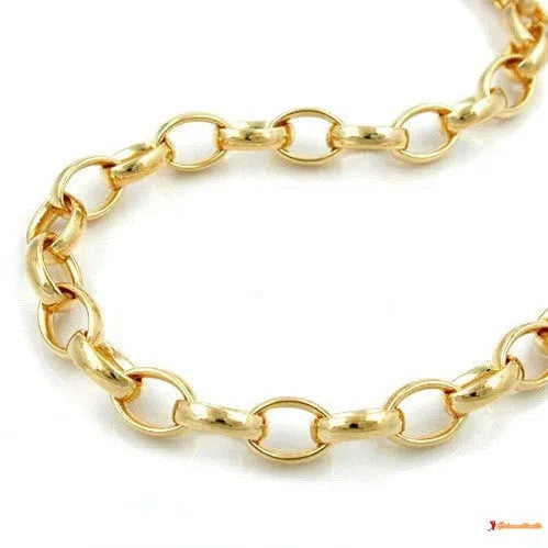 Kette Ankerkette (Erbs) oval 5mm vergoldet AMD-Armbänder 14-20cm - Doublé-Schmuckhoelle.com