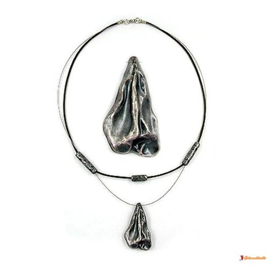 Kette Barocktropfen altsilber-Ketten schwarz-Schmuckhoelle.com