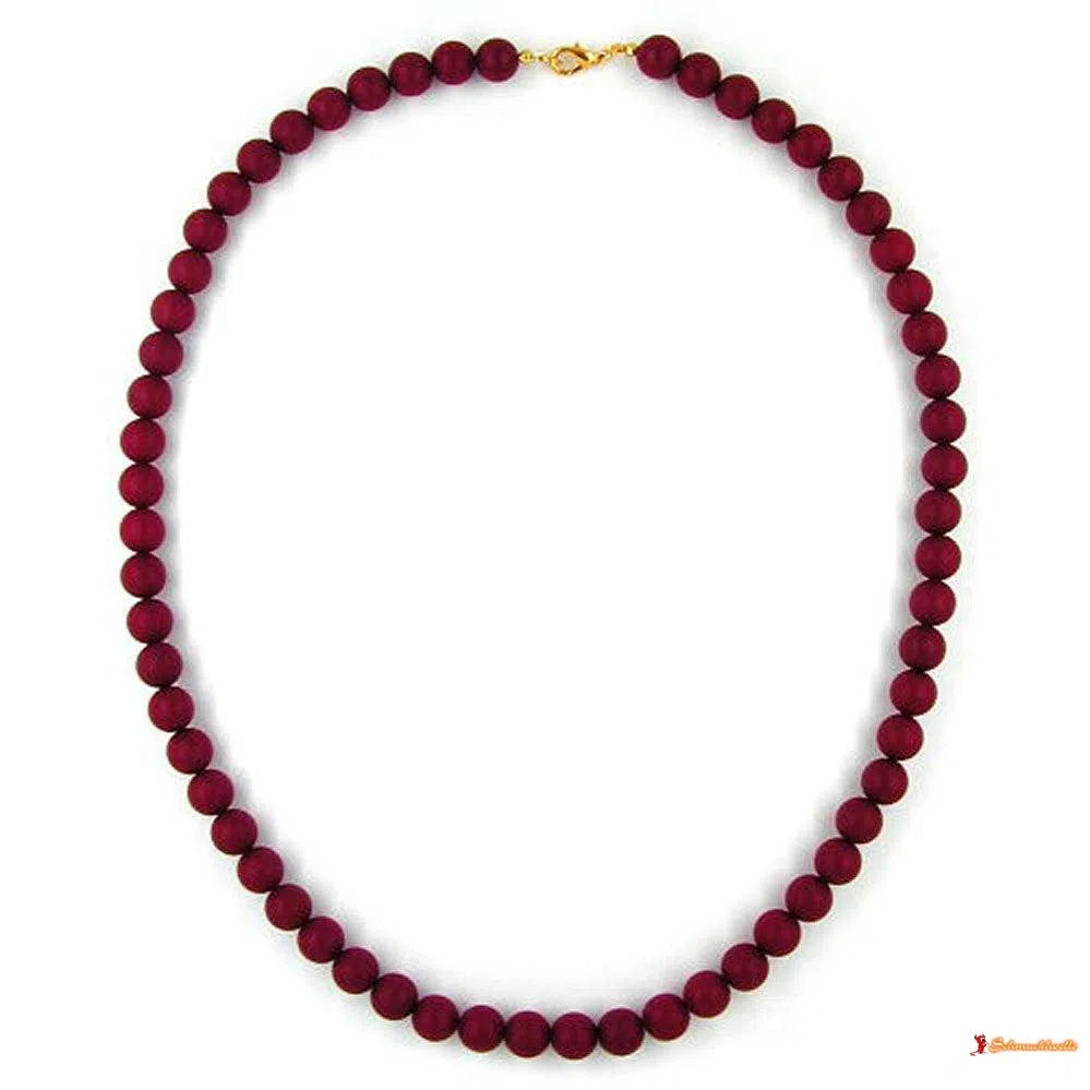 Kette Perle 10 weinrot-Ketten rot-rosa-Schmuckhoelle.com