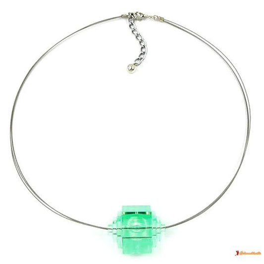 Kette Stufenperle mint-transparent-Drahtketten Kunststoff-Perlen-Schmuckhoelle.com