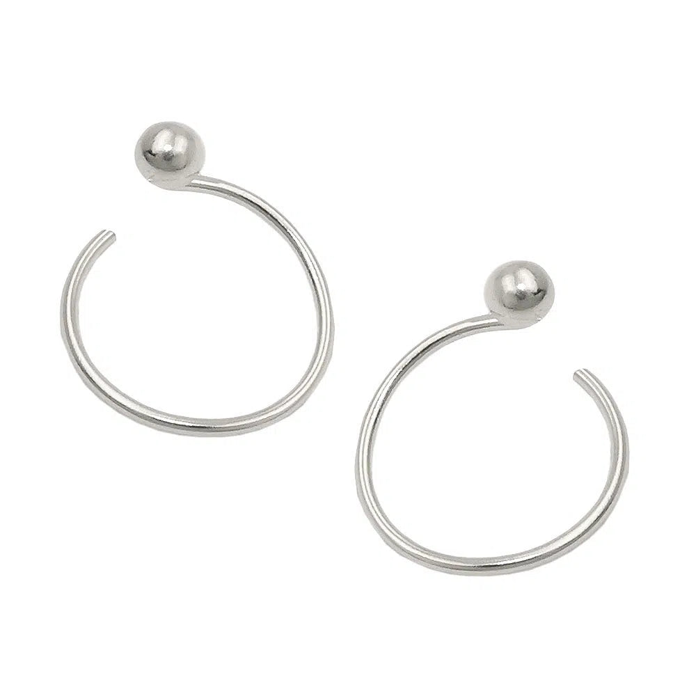 Ohrstecker Ohrring 15mm Ohrspirale mit Kugel Silber 925-Sonstiger Schmuck Silber-Schmuckhoelle.com