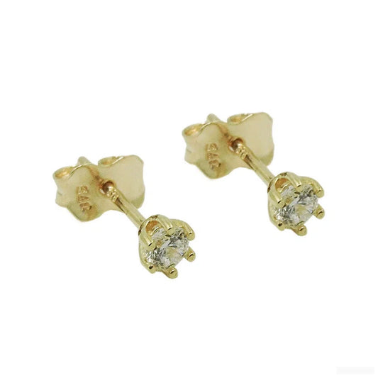 Ohrstecker Ohrring 3mm Zirkonia 9Kt GOLD-Ohrstecker mit Zirkonia weiß GOLD-Schmuckhoelle.com