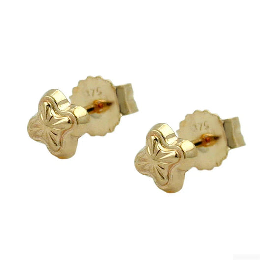 Ohrstecker Ohrring 4mm Stern mit Muster 9Kt GOLD-Ohrstecker Sonstiges GOLD-Schmuckhoelle.com