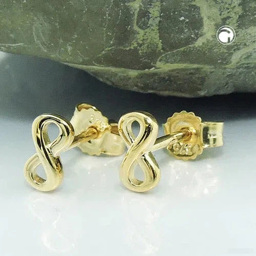 Ohrstecker Ohrring 6x3mm Unendlichkeit glänzend GOLD 18Kt-Ohrstecker Sonstiges GOLD-Schmuckhoelle.com